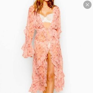SOLD VICTORIAS SECRET GLAM SHEER WRAP DRESS COVERUP ROBE  XS/S NWT $130